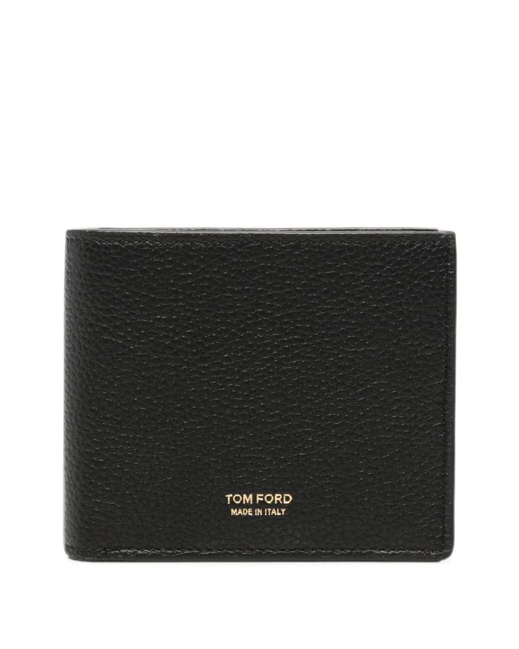 Tom Ford Black Logo-Print Leather Cardholder for men