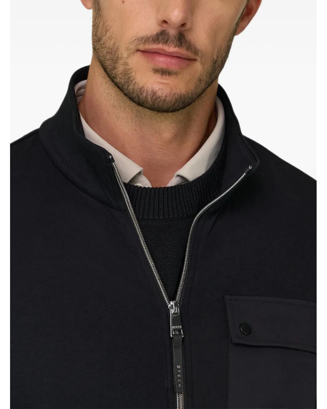 Boggi Black Full-Zip Sweatshirt for men