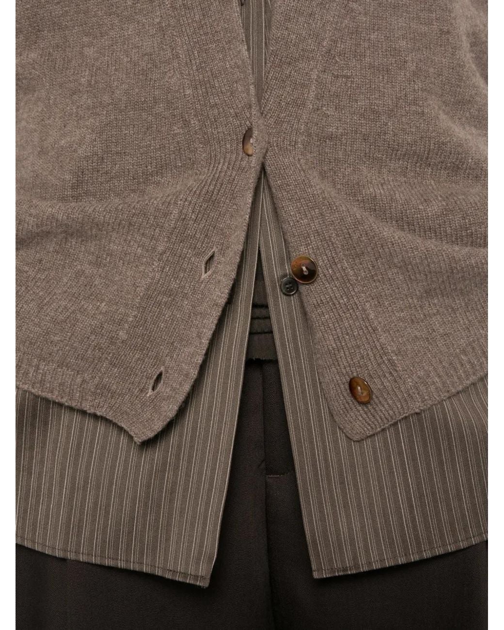 Alysi Brown V-Neck Cardigan