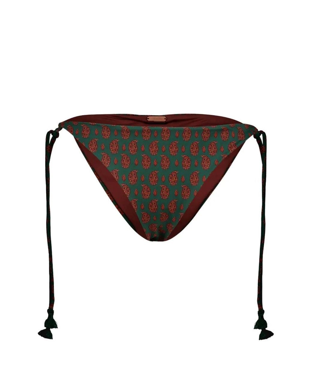 Johanna Ortiz Black Sagrado Paisley-Print Bikini Bottoms