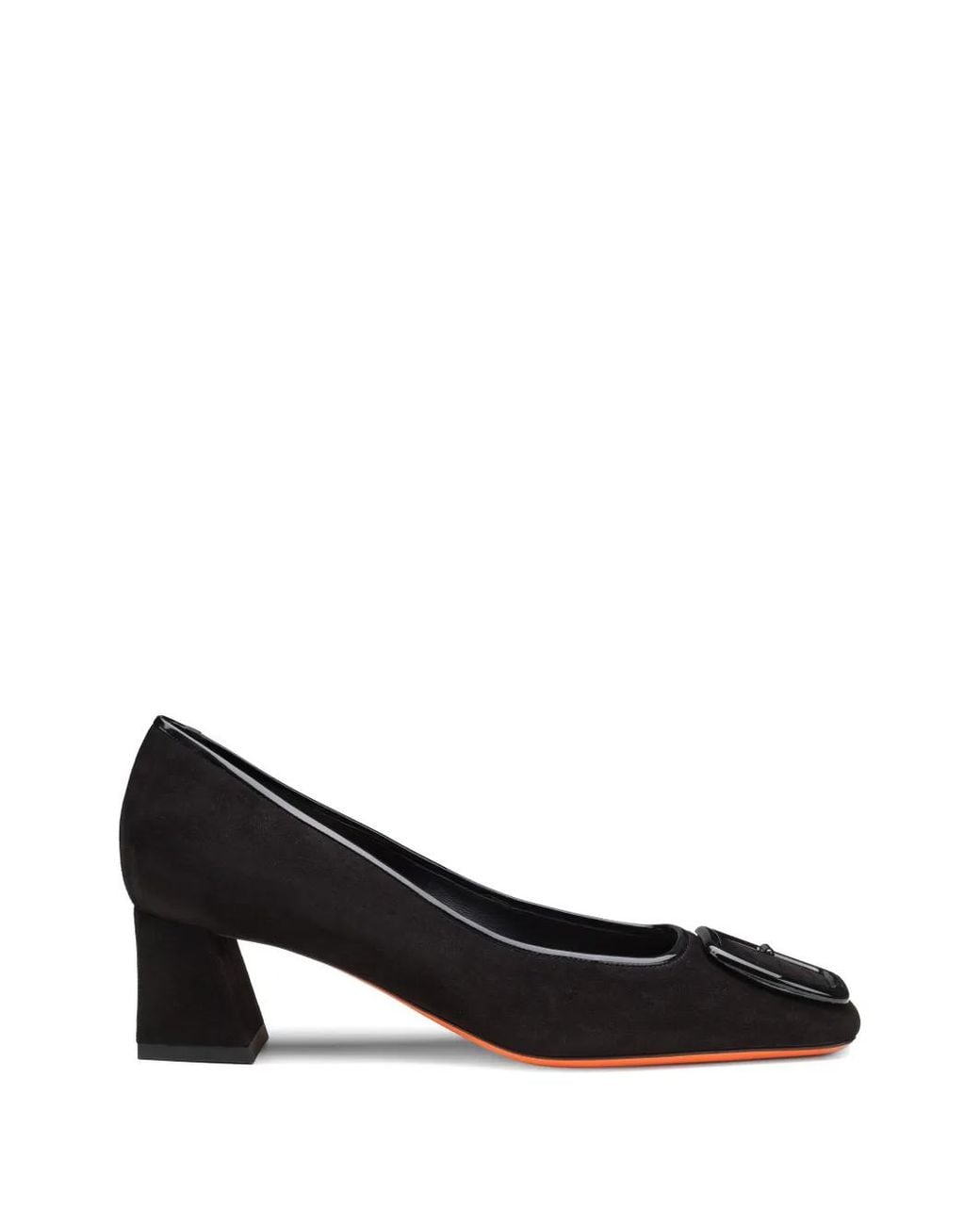 Santoni Black Escarpins En Daim