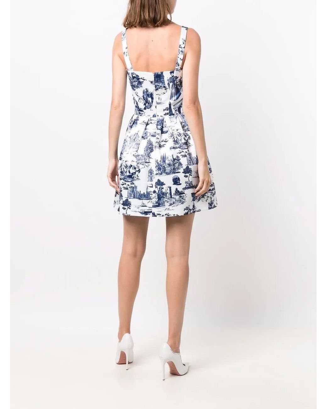 Philipp Plein Blue En Plein Air Print Mini Dress