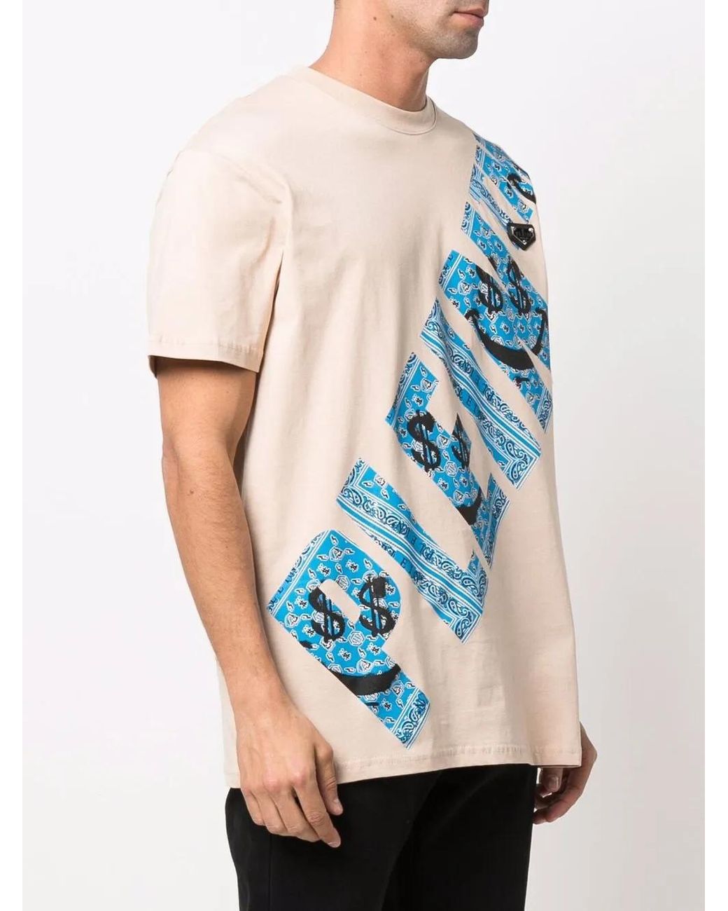 Philipp Plein T-Shirt Met Ronde Hals En Print in het Blue