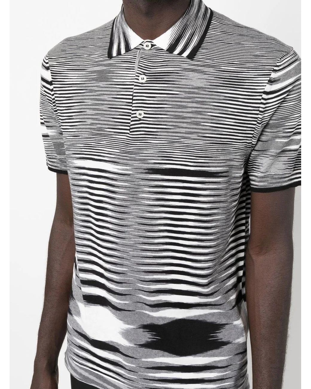 Missoni Gray Marl-Knit Polo Shirt for men