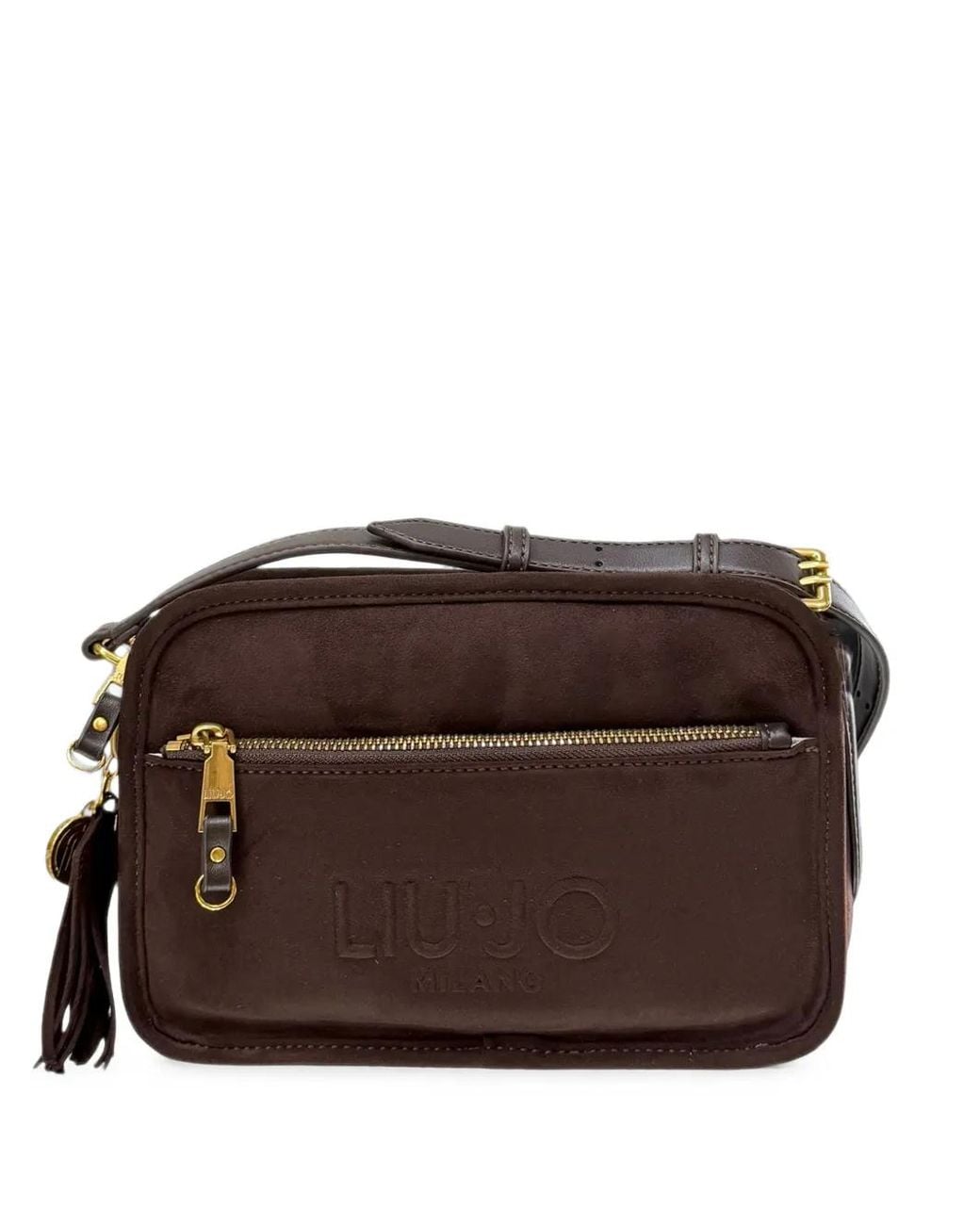 Liu Jo Brown Logo-Embossed Tassel Cross Body Bag