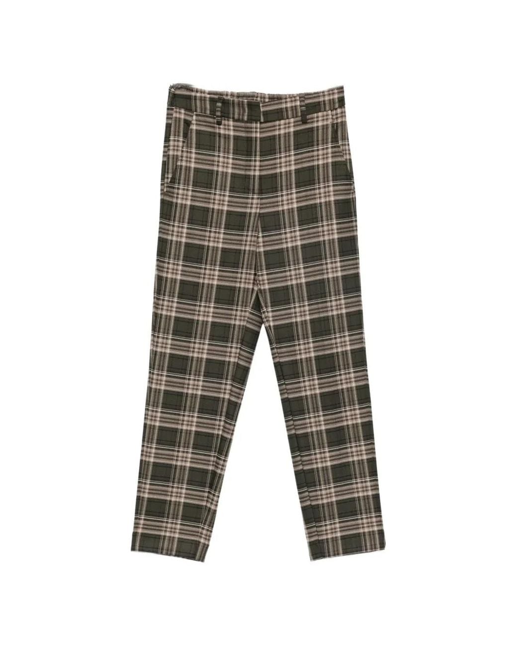 NINA 14.7 Gray Check-Print Trousers
