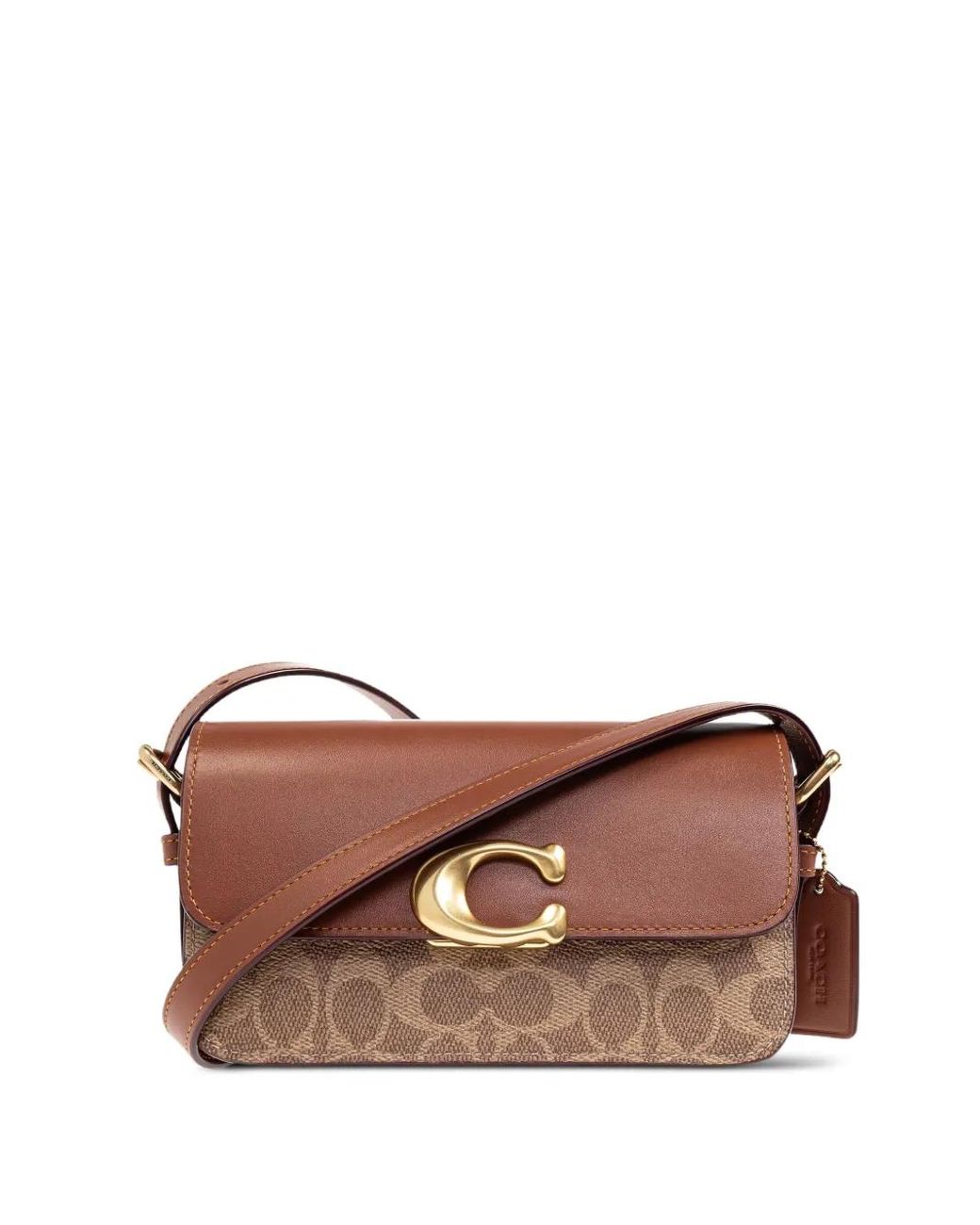 COACH Coated Canvas Signature Zoe Shoulder Bag in Brown | Lyst