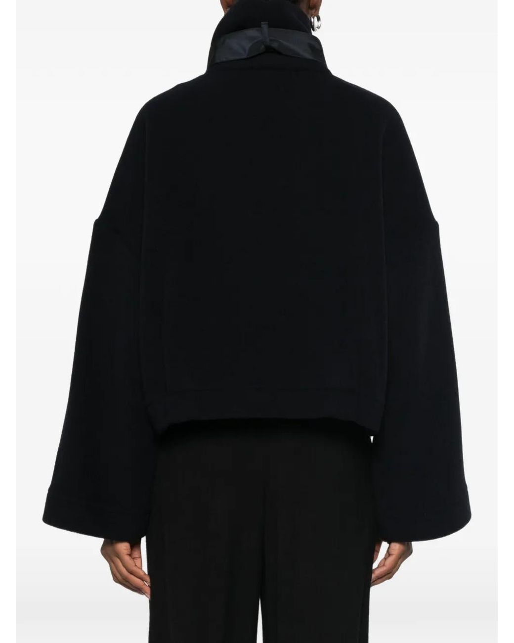 Co.Go Black Buckle-Detail Wide-Sleeve Jacket