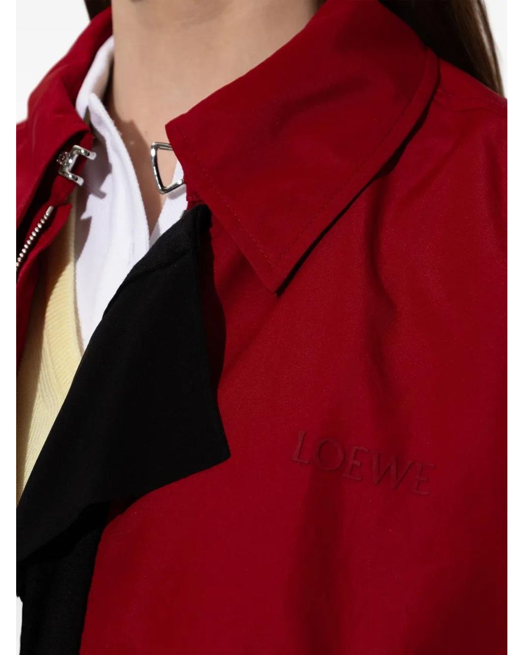 Loewe Draped-Detail Embroidered-Logo Zip-Up Jacket
