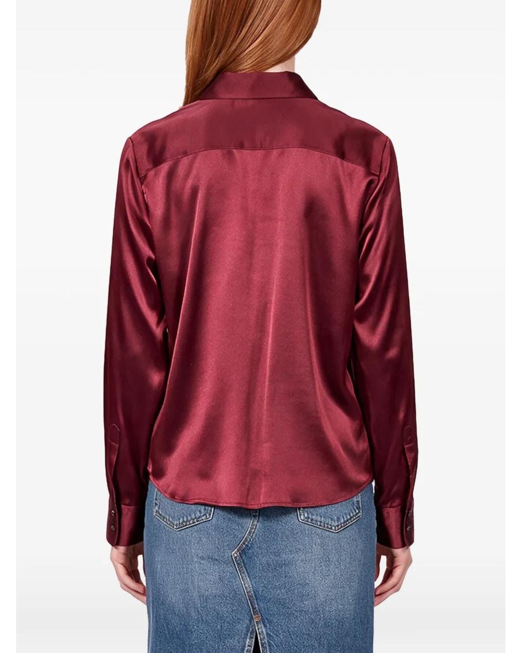 Antonelli Red Chisone Satin-Finish Long-Sleeve Shirt
