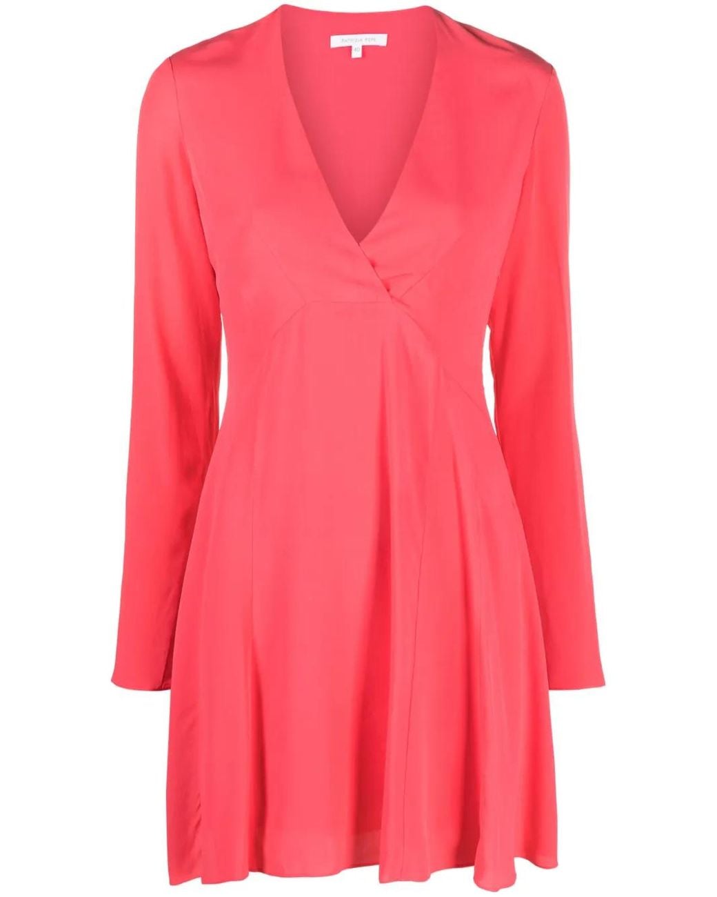 Patrizia Pepe Pink Long-Sleeve Flared Panelled Dress