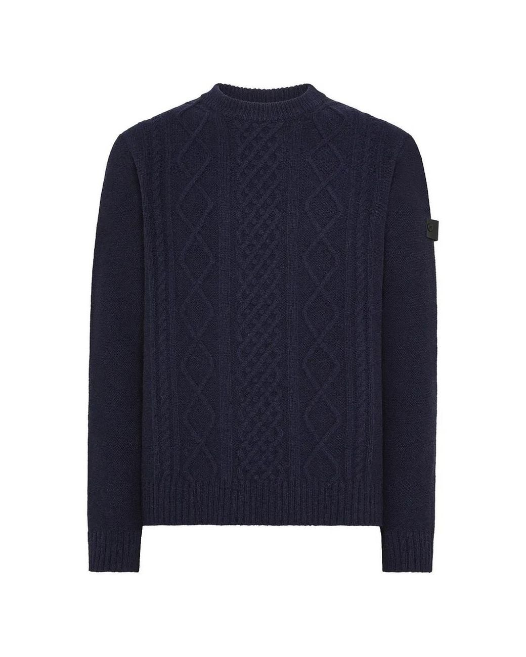 Peuterey Blue Pull En Maille Torsadée for men