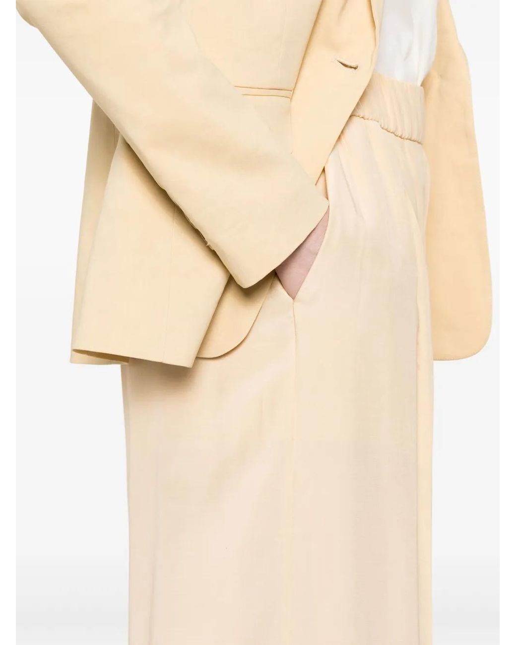 Patrizia Pepe Natural Logo-Plaque Palazzo Trousers