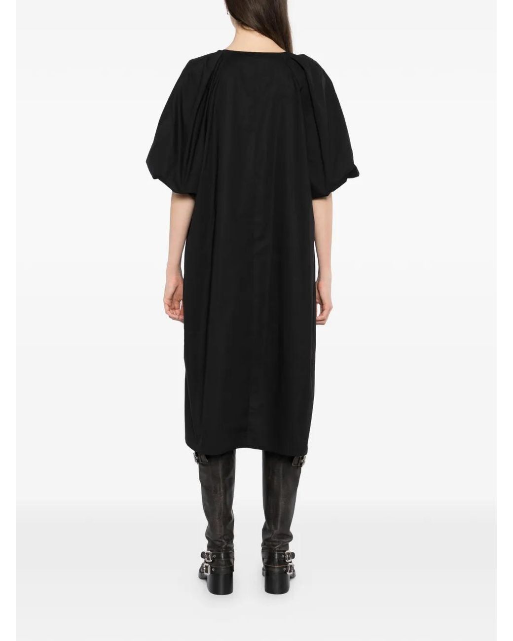 JNBY Black V-Neck Balloon Dress