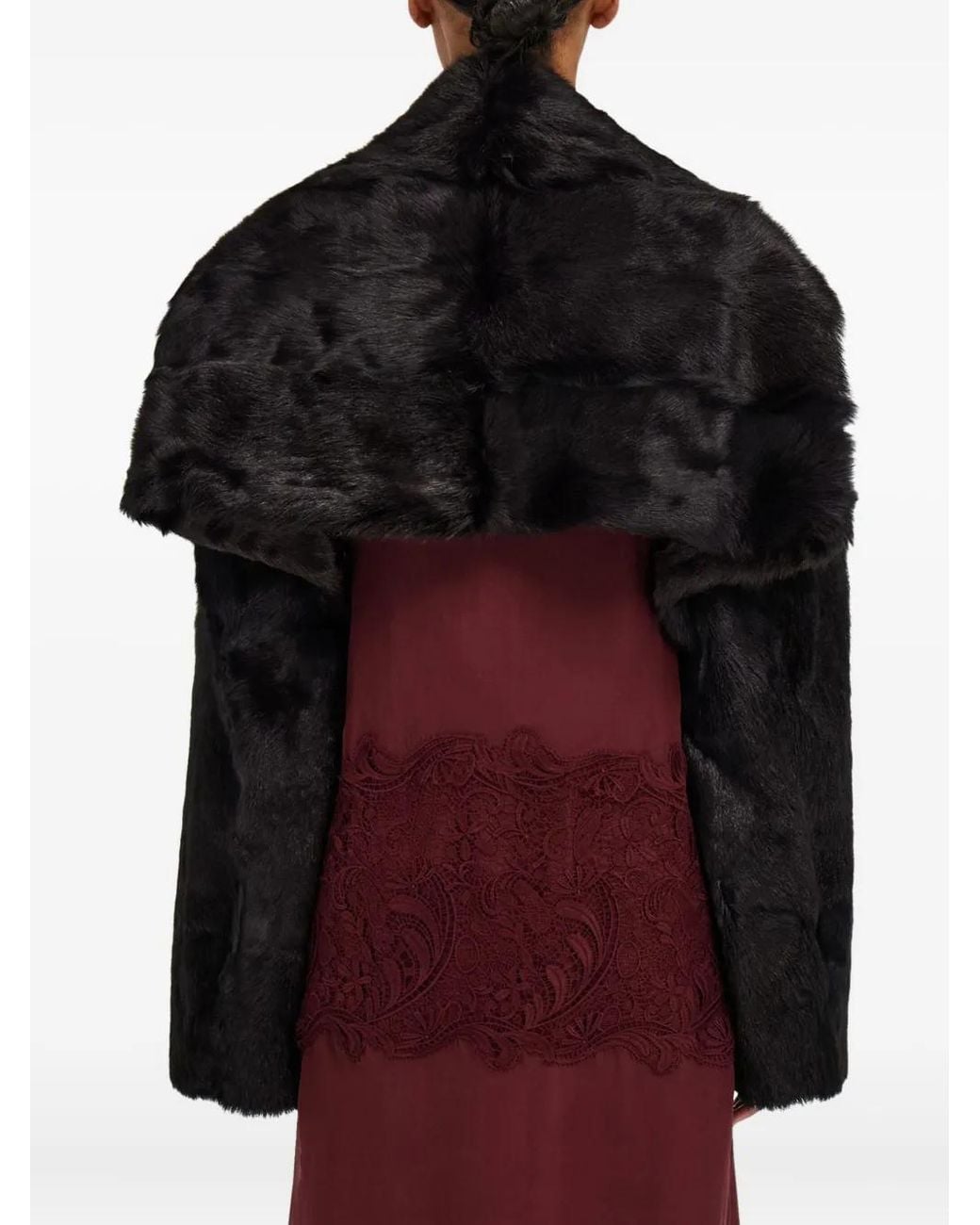 Ferragamo Black Shearling Coat
