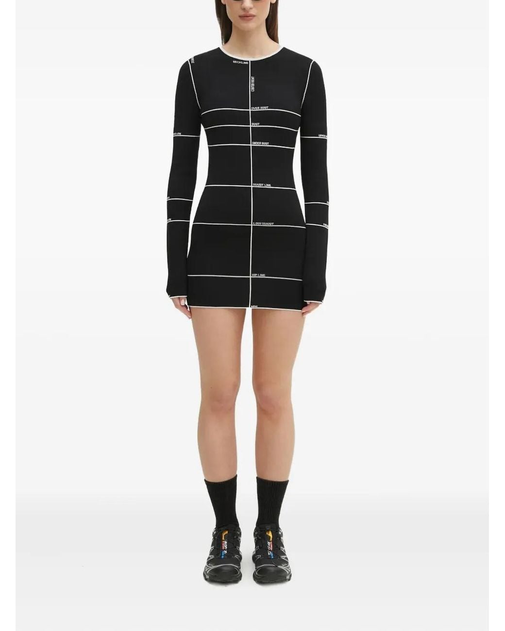 Vetements Black Intarsia-Knit Mini Dress
