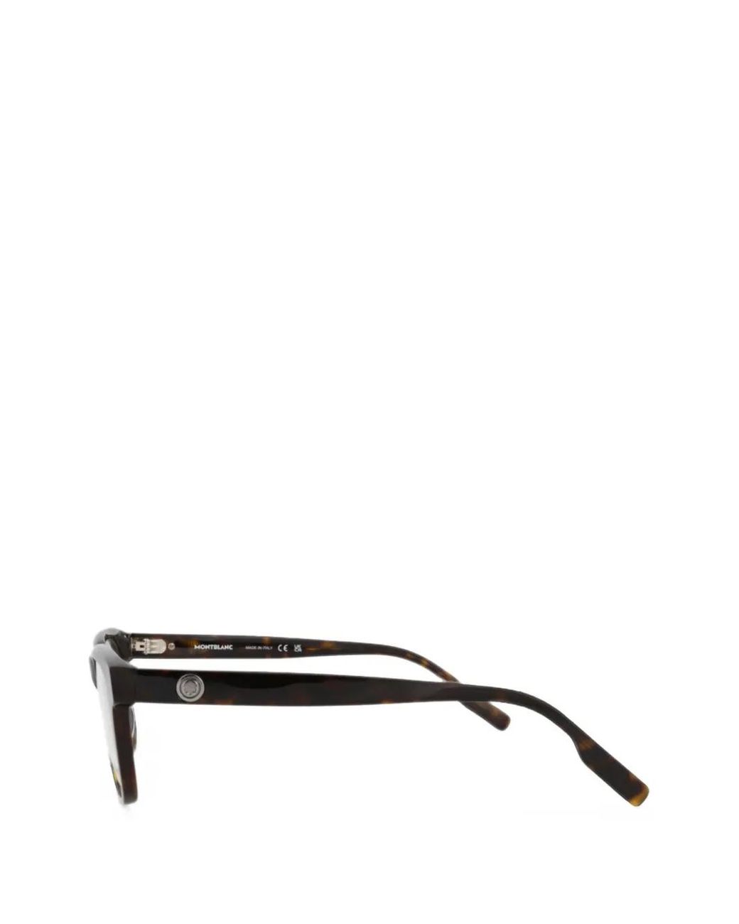 Montblanc White Tortoiseshell-Pattern Square-Frame Glasses for men