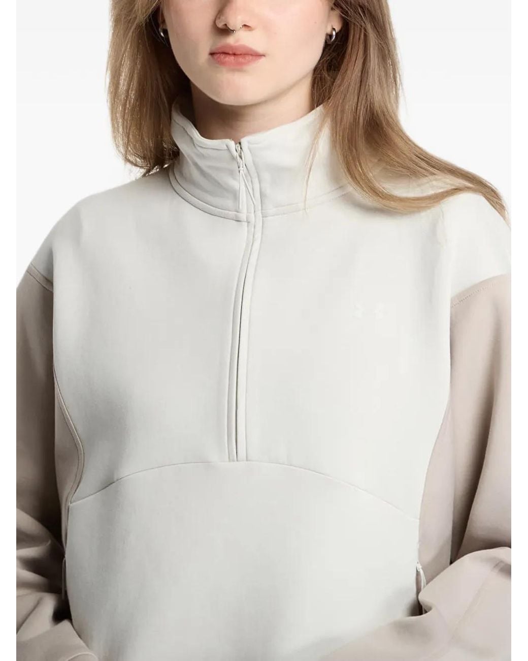 Under Armour White Unstoppable Fleece Half-Zip Sweater
