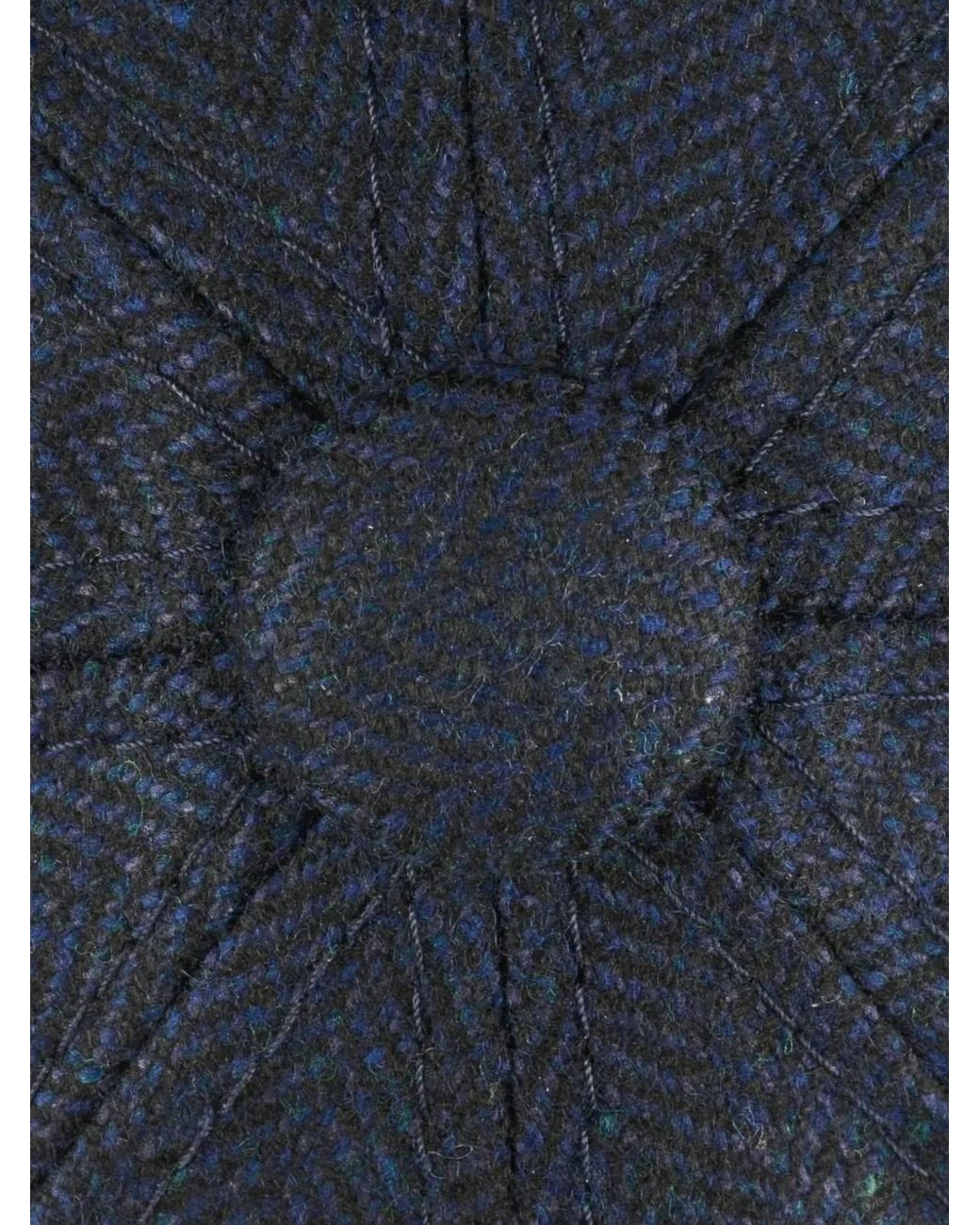 Stetson Blue Herringbone Wool Flat Cap for men