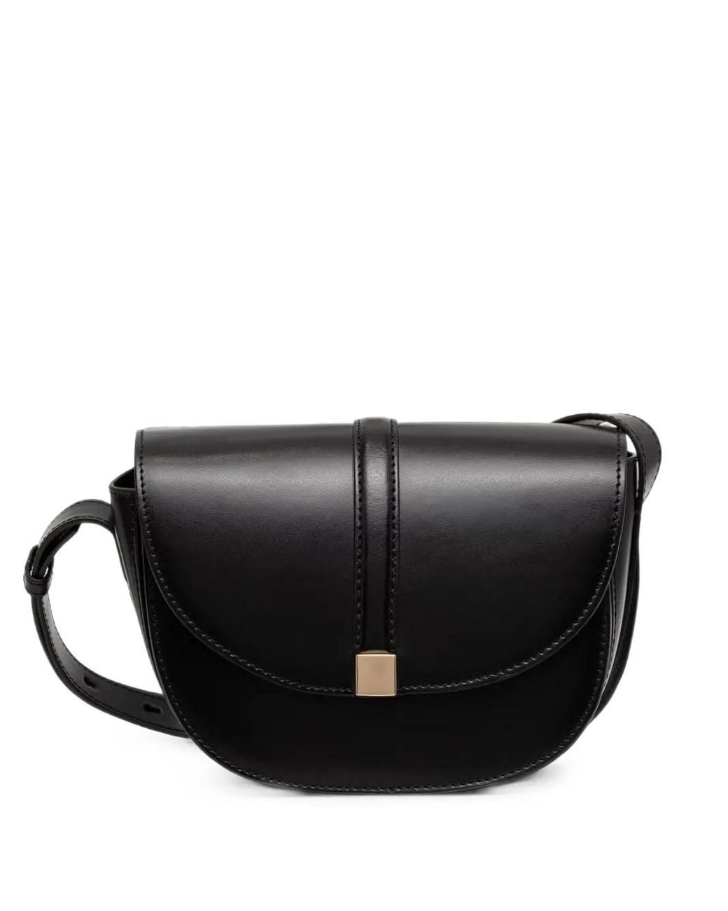 Marc O' Polo Black Taya Foldover Leather Small Shoulder Bag
