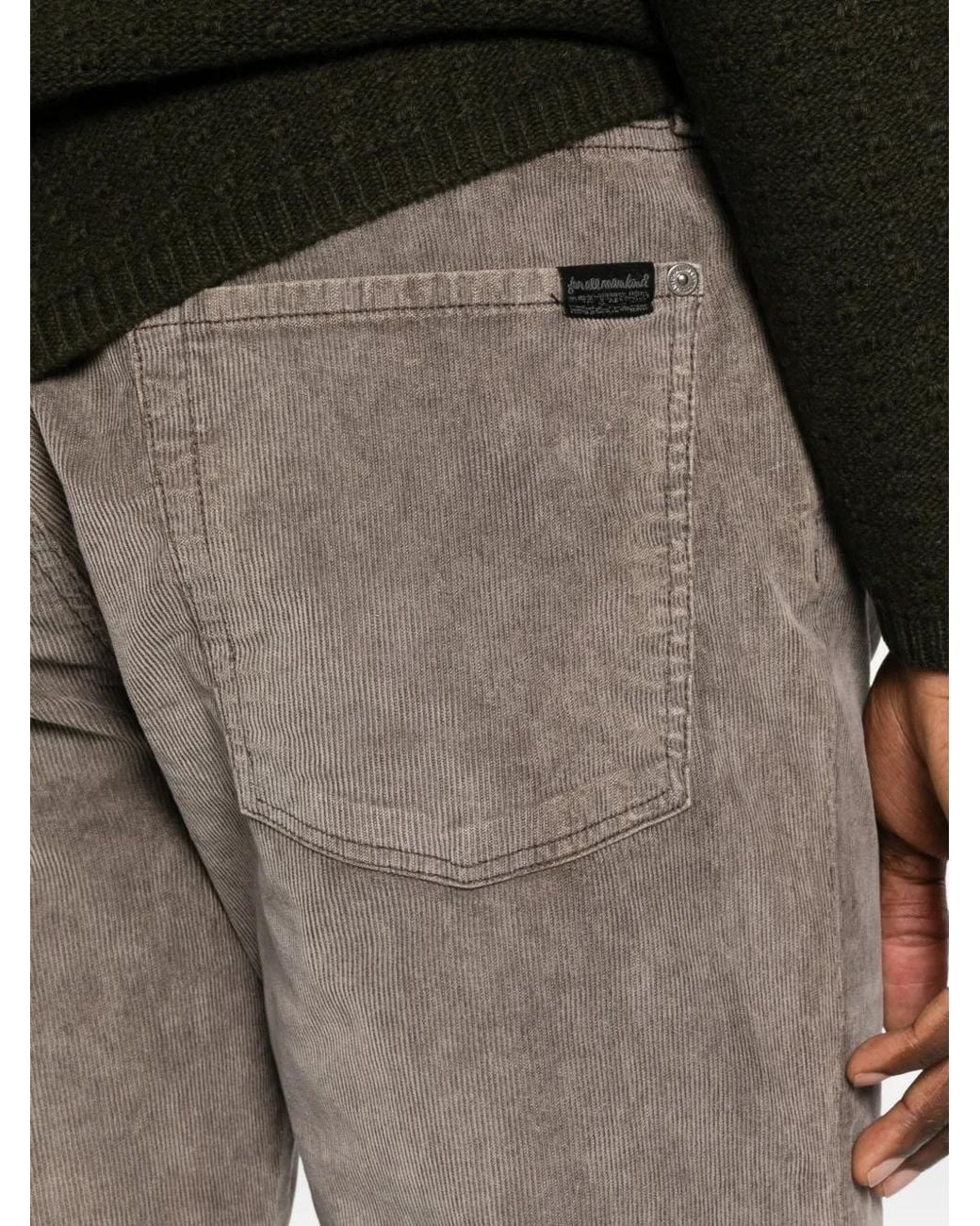 7 For All Mankind Gray The Straight Corduroy Trousers for men