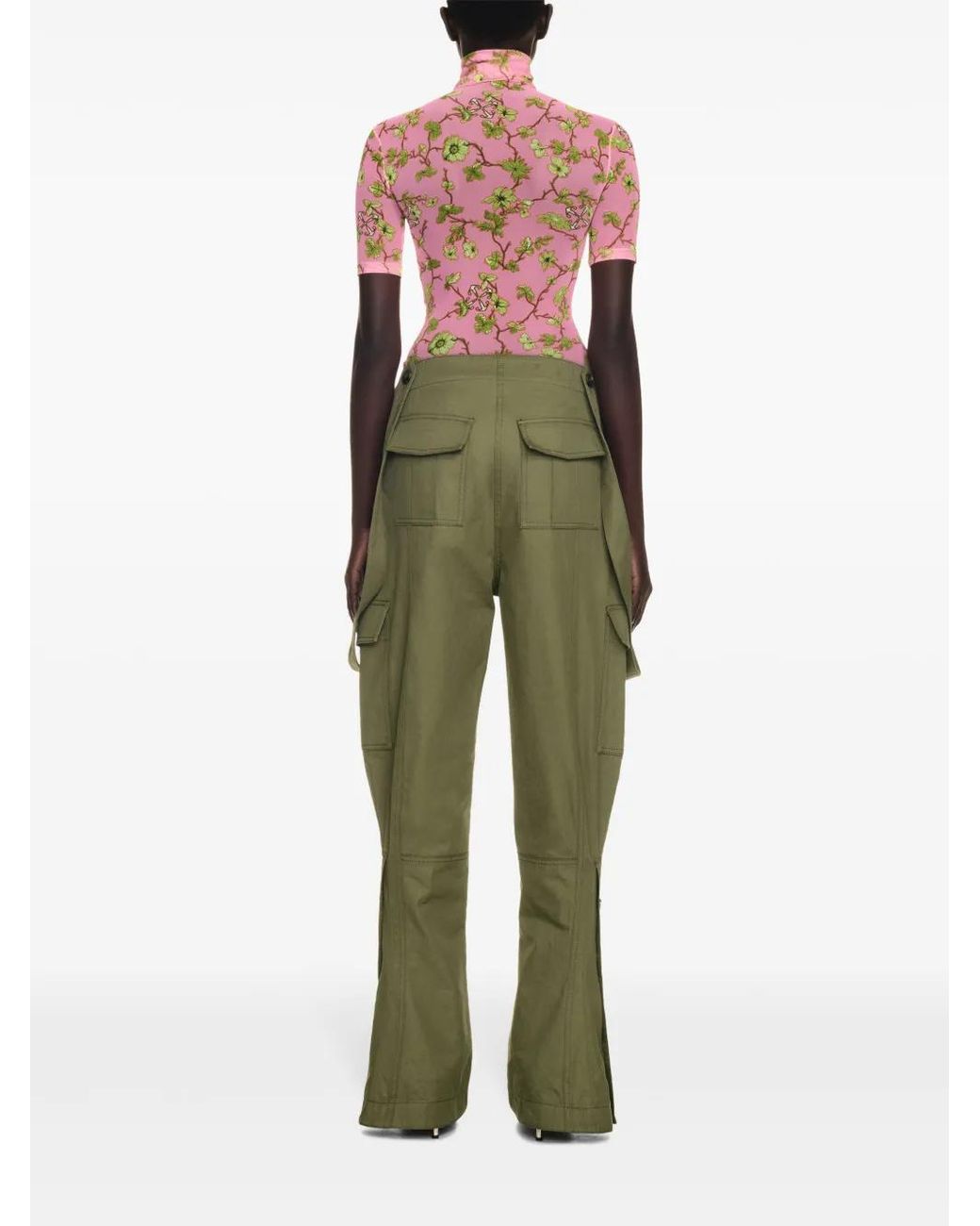 Off-White c/o Virgil Abloh Green Flared Cargo Pants