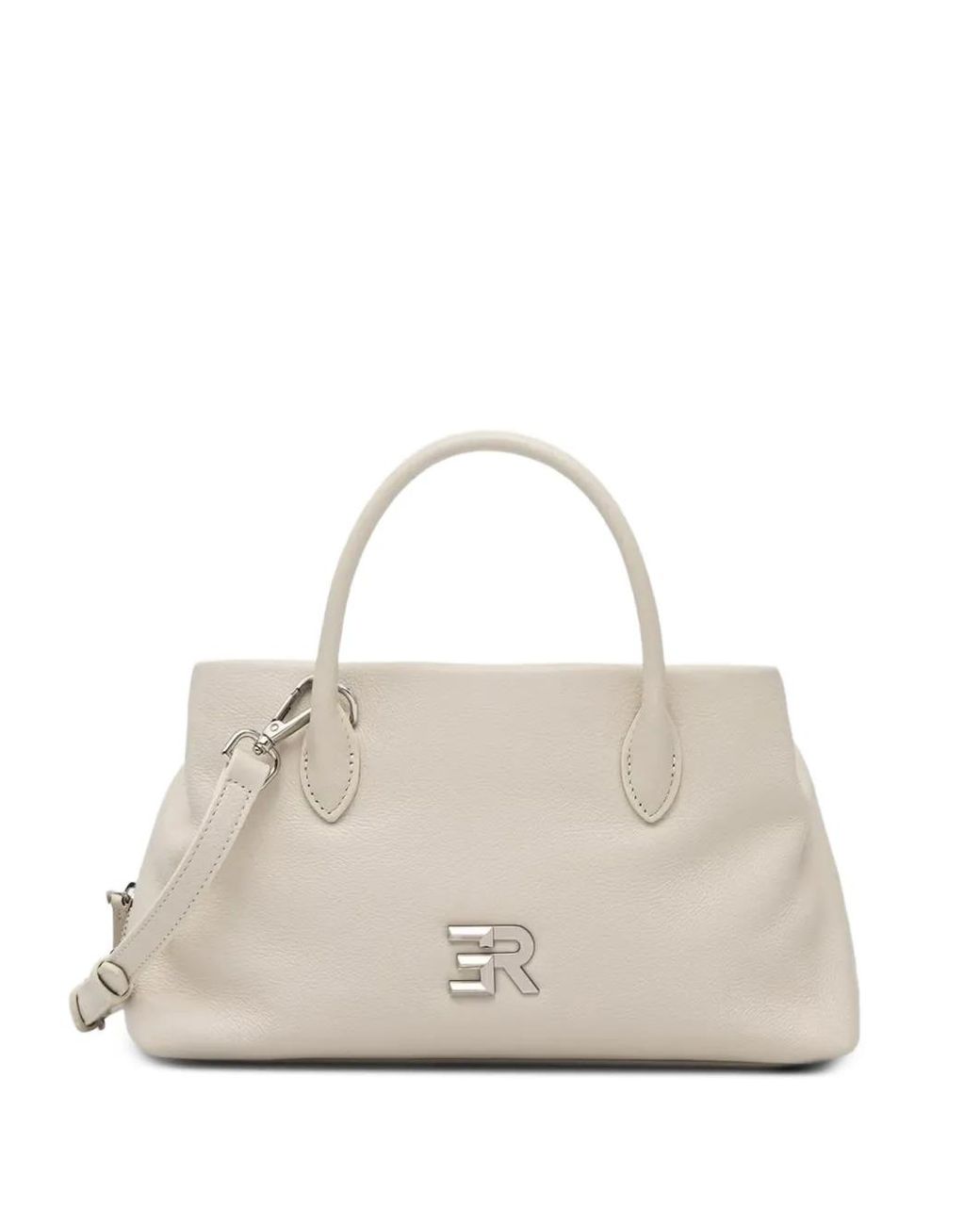 ERMANNO FIRENZE Natural Logo-Plaque Pebbled-Leather Tote Bag