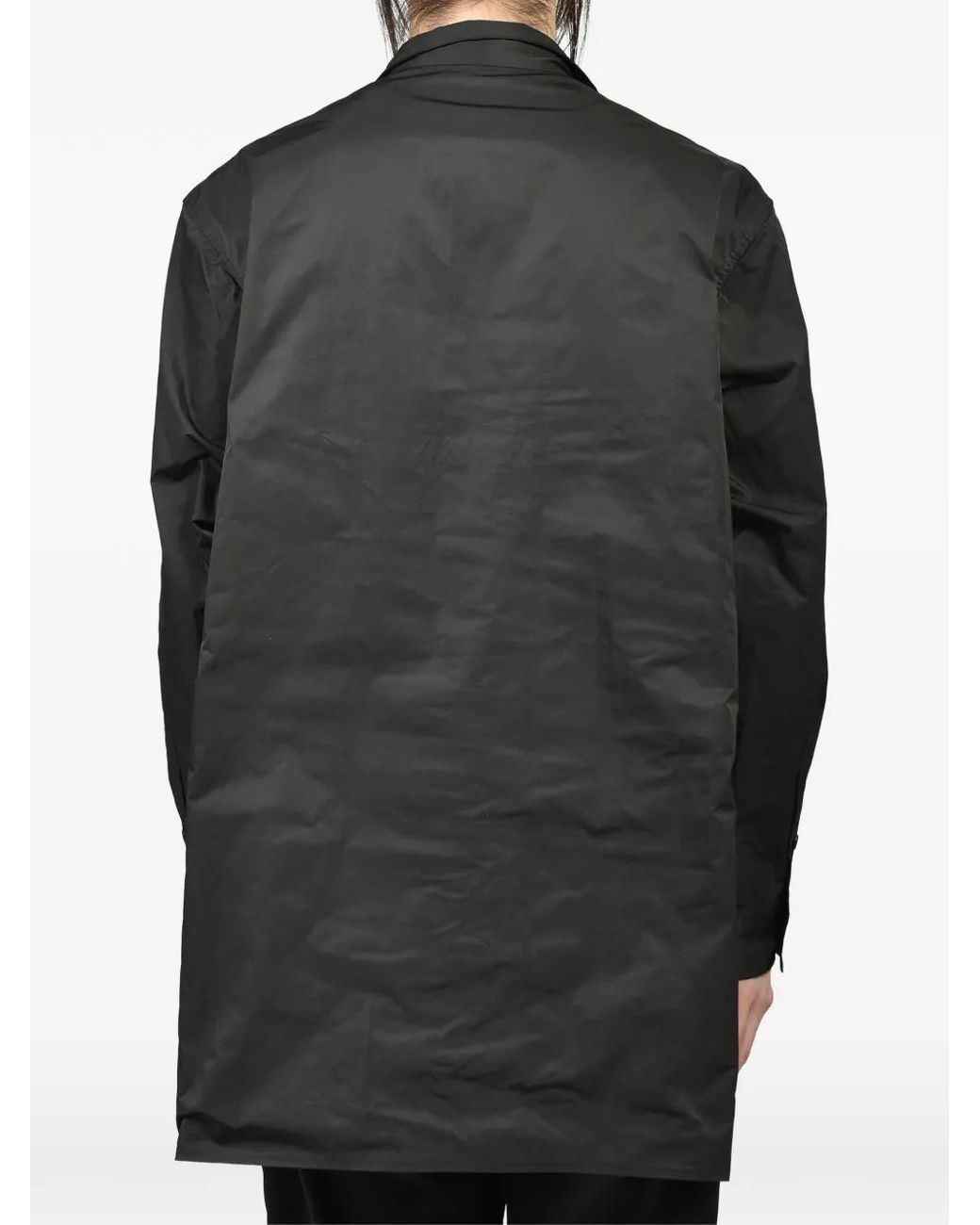 Yohji Yamamoto Black Logo-Print Padded Coat for men