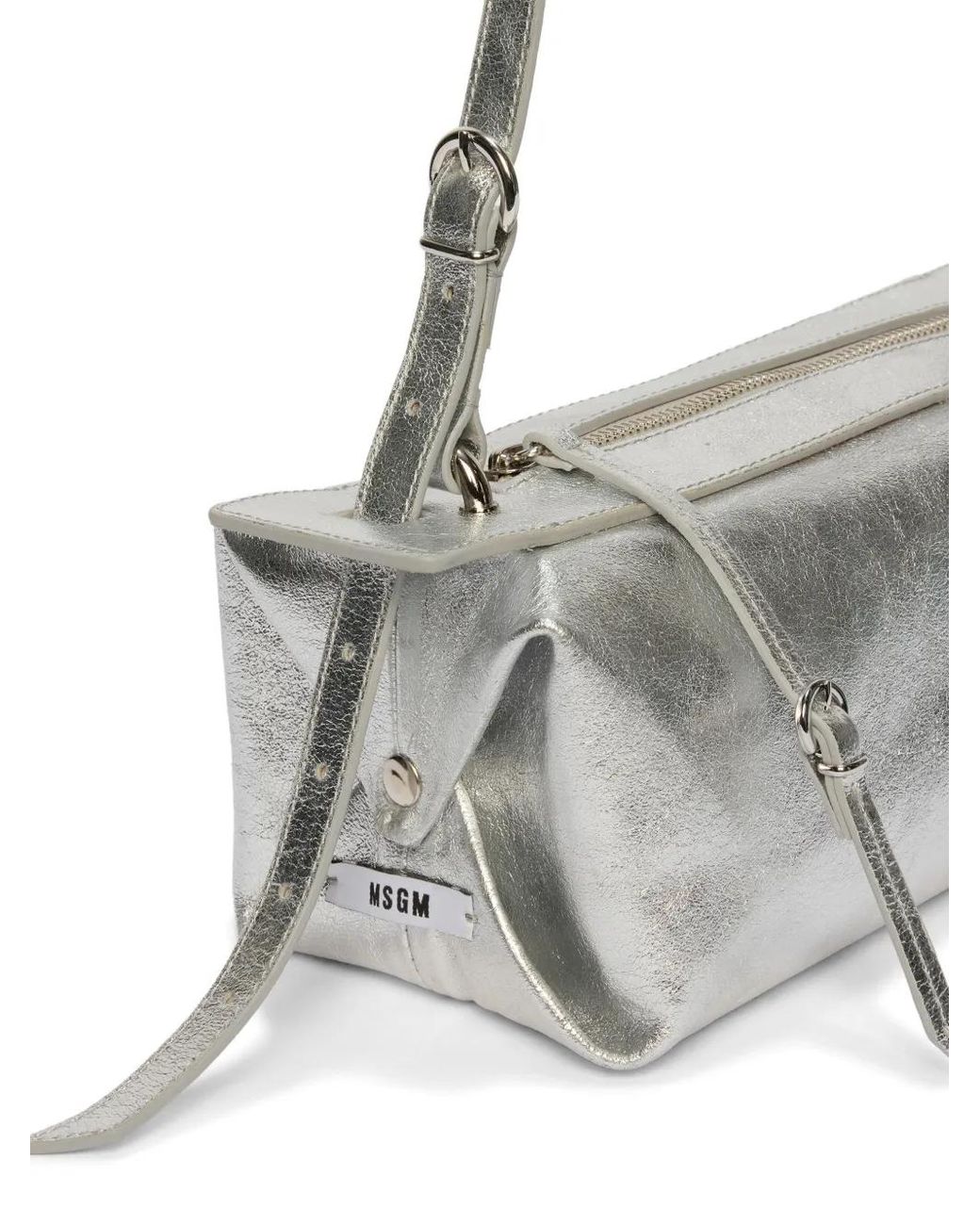 MSGM White Cylinder Strap Shoulder Bag