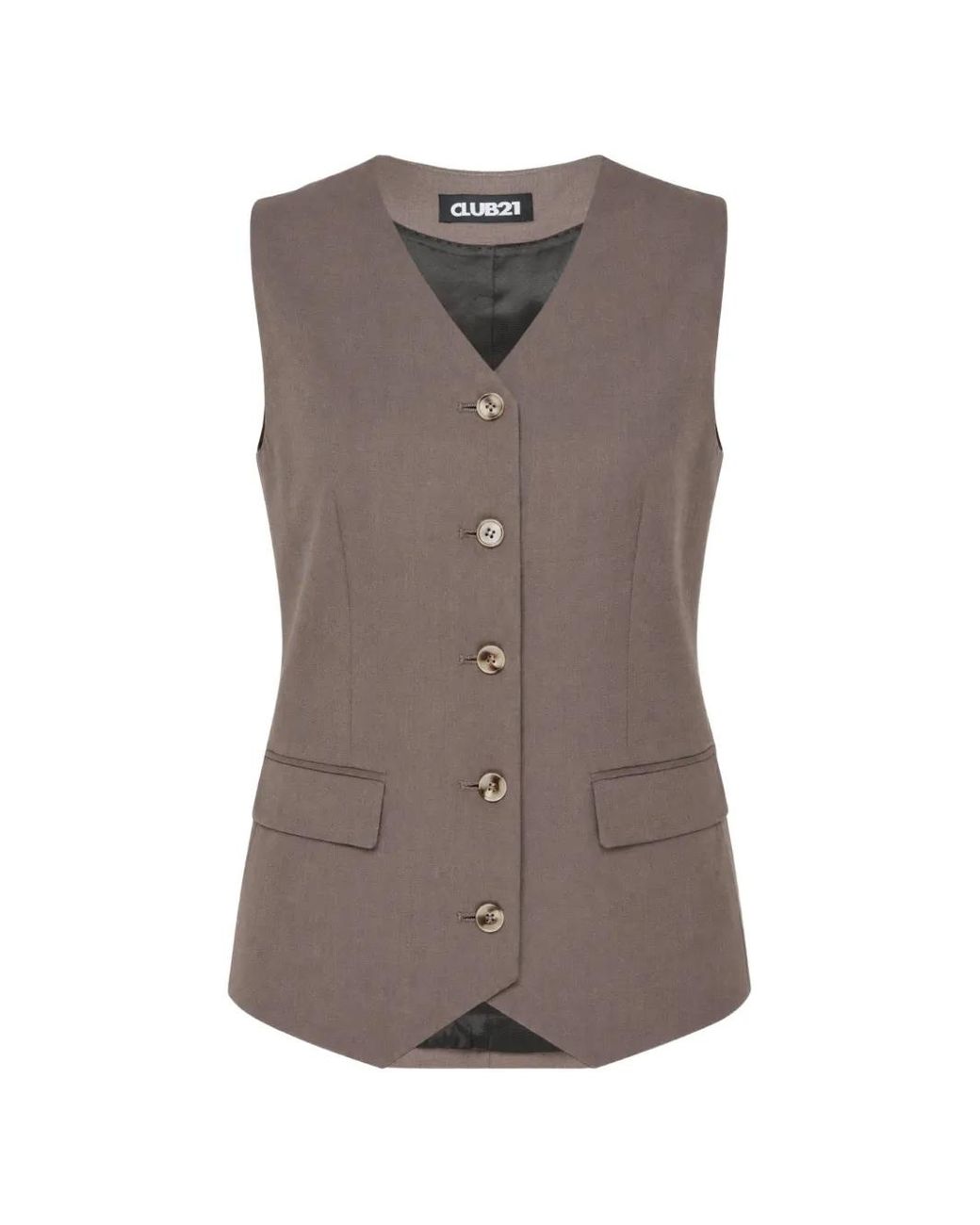 Club21 Collection Brown Iris V-Neck Waistcoat