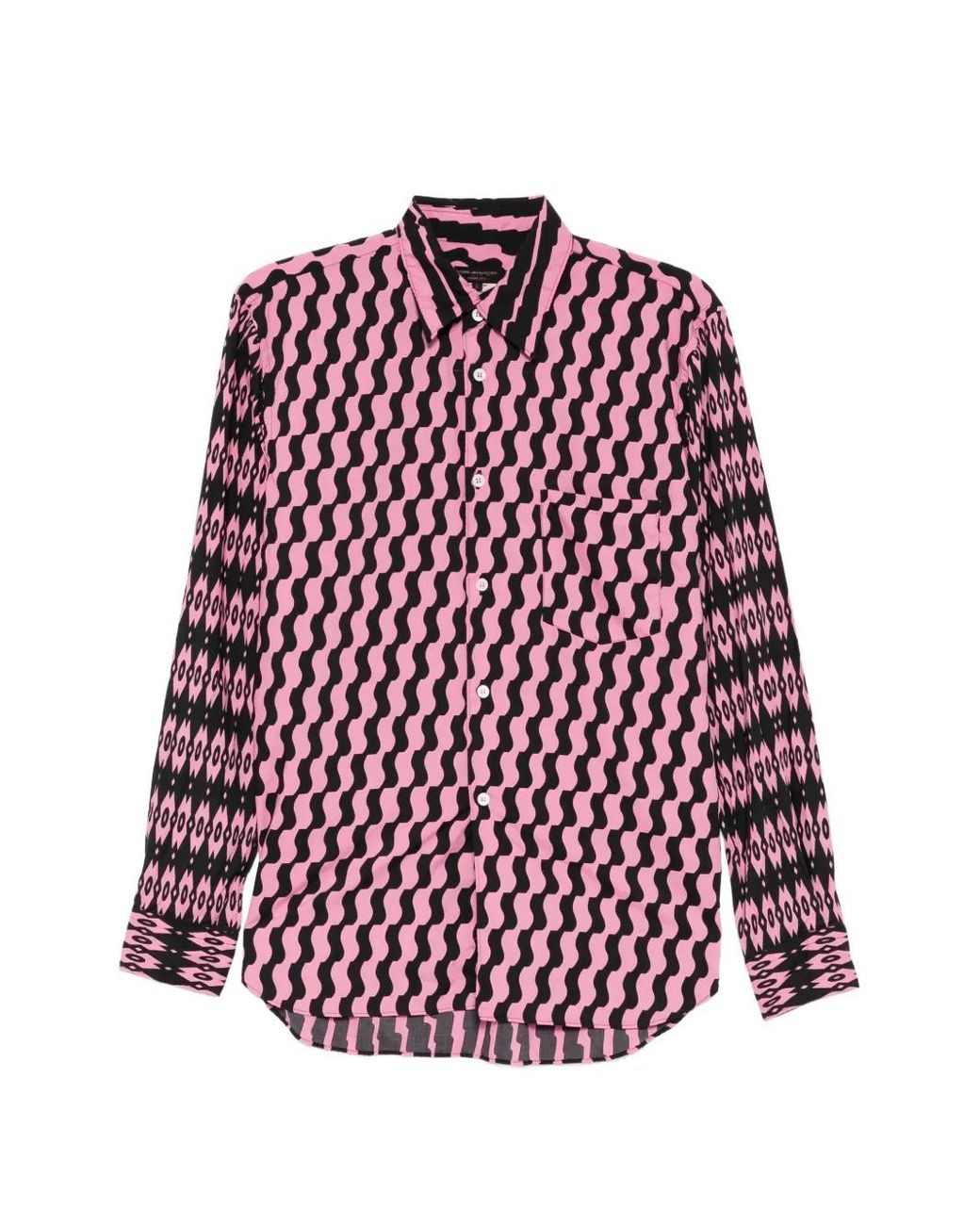 Comme des Garçons Red Abstract-Print Long-Sleeve Shirt for men