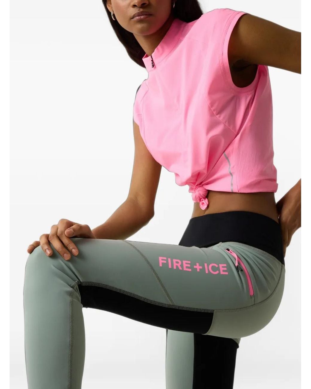 Bogner Fire + Ice Green Candra Logo-Print Leggings