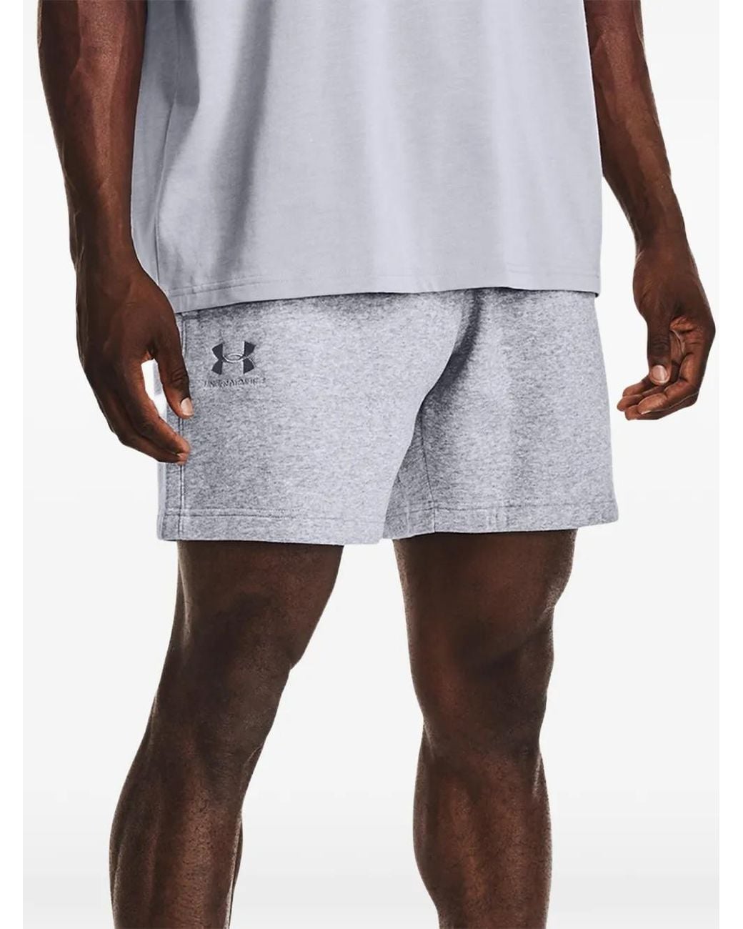 Under Armour White Playback Essential Track Shorts for men