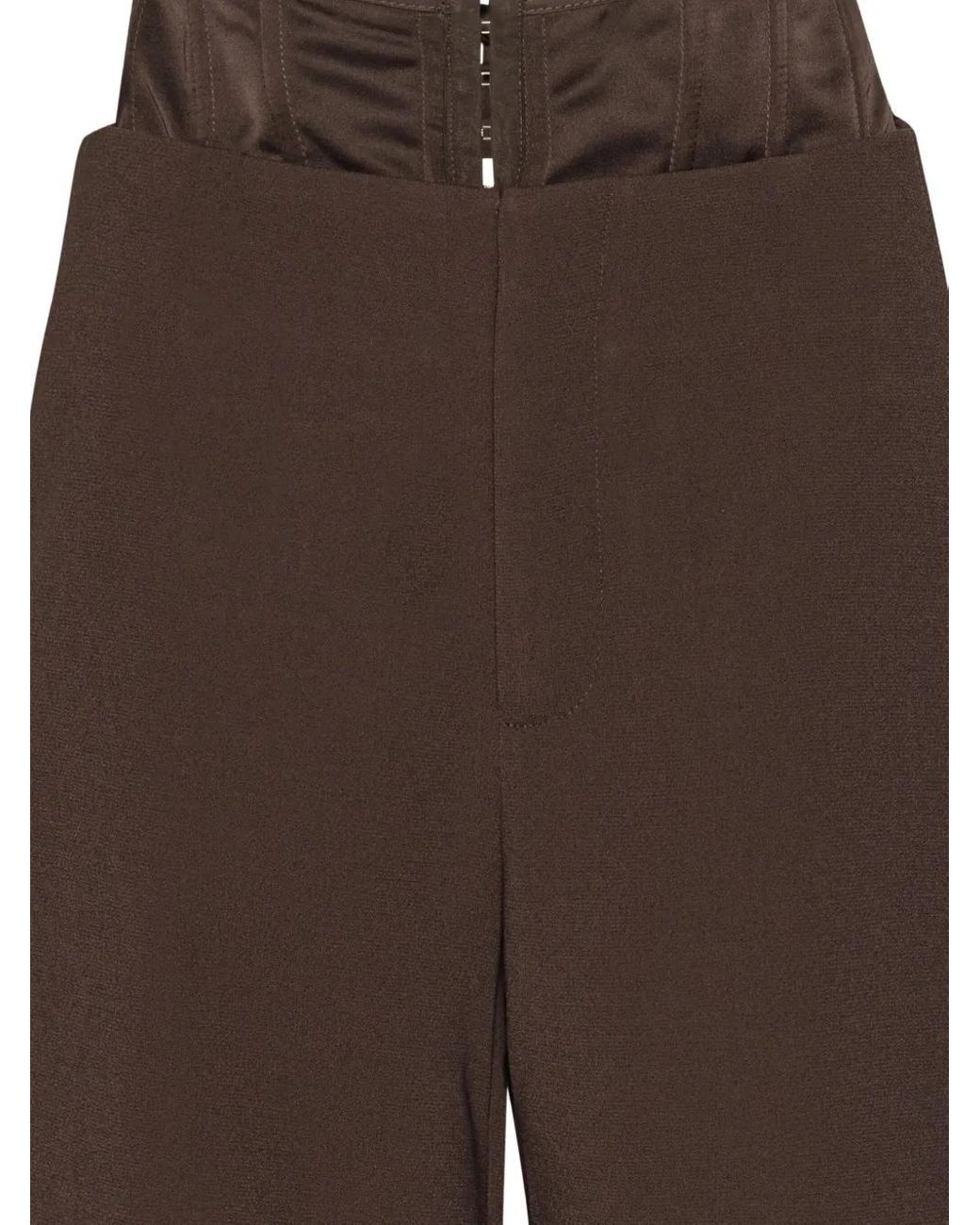ROTATE BIRGER CHRISTENSEN Brown Corset Suiting Pants