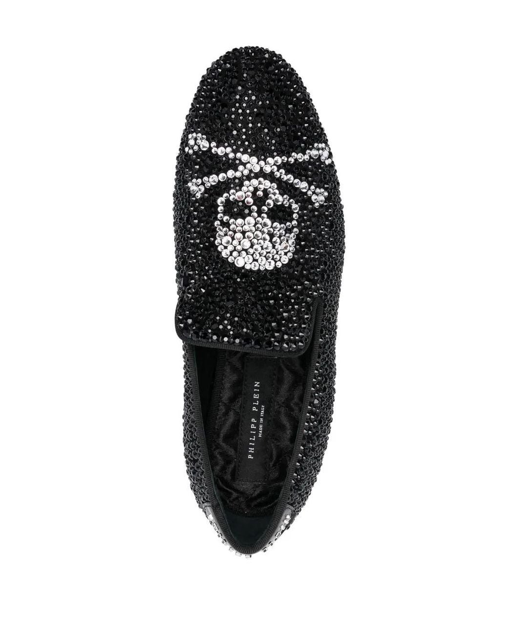 Philipp Plein Black Skull Bones Moccasins