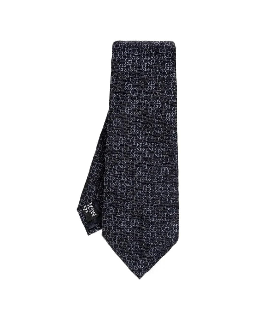 Giorgio Armani Blue Ga Logo-Jacquard Tie for men