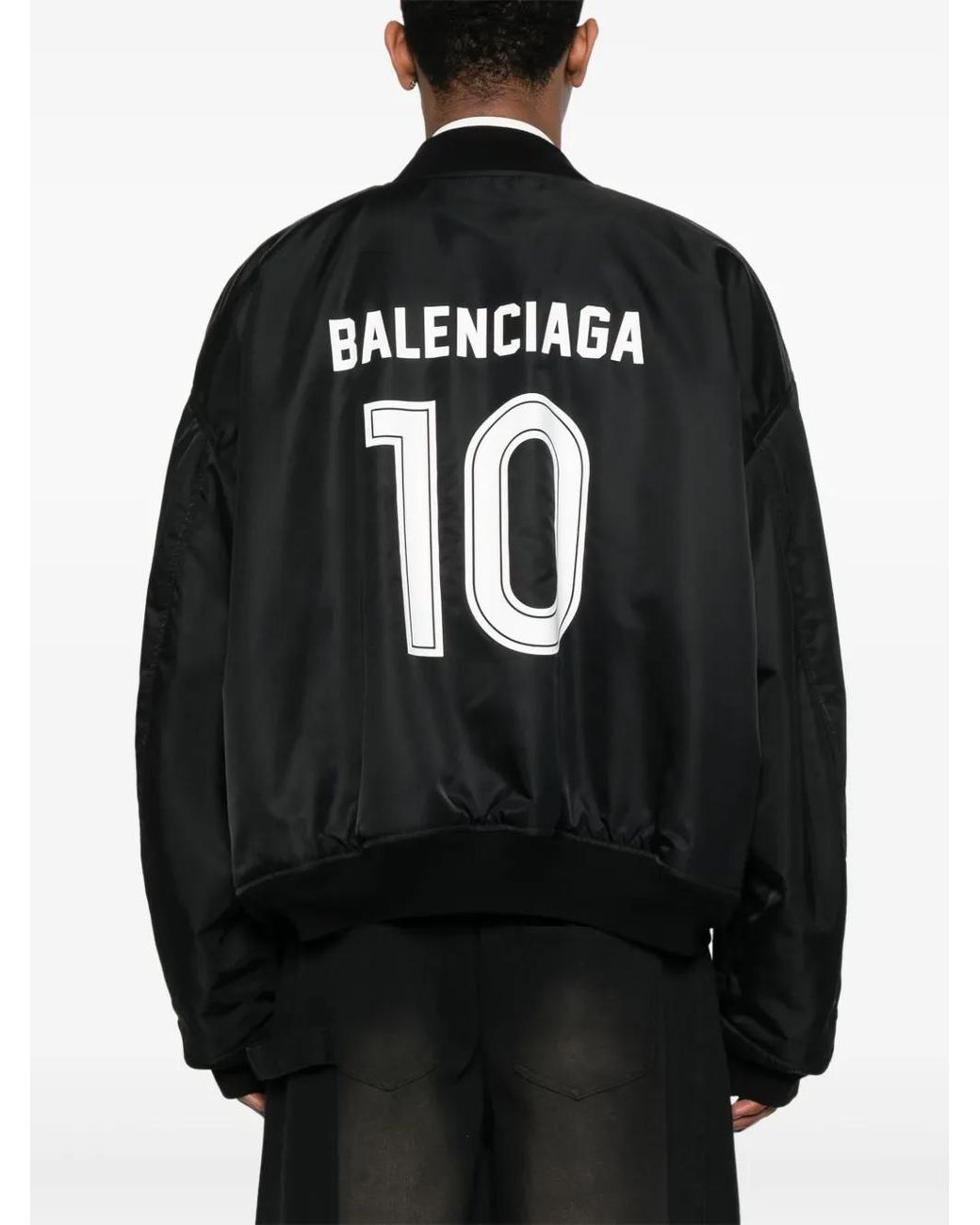Balenciaga Soccer Varsity Jacket in Black | Lyst Balenciaga Soccer Varsity Jacket in Black | Lyst
