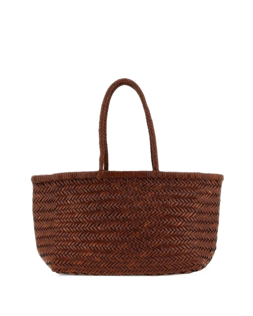 Dragon Diffusion Brown Woven Leather Tote Bag