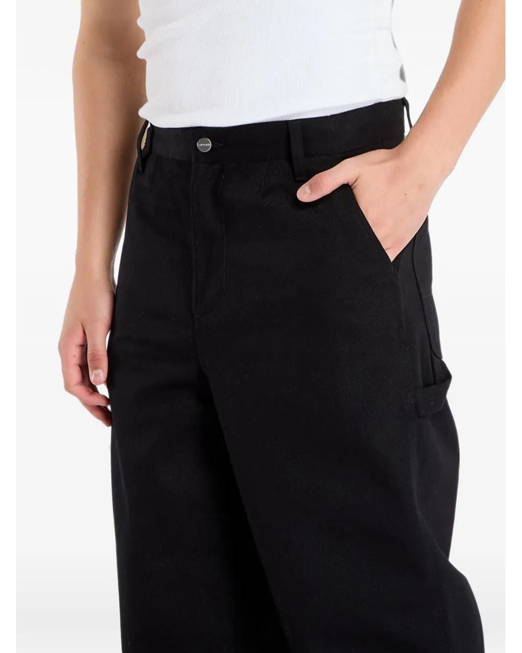 Carhartt Black Holden Logo-Patch Hammer-Loop Trousers for men