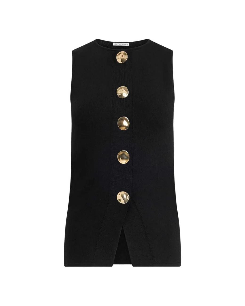 Altuzarra Black Happer Button-Front Top