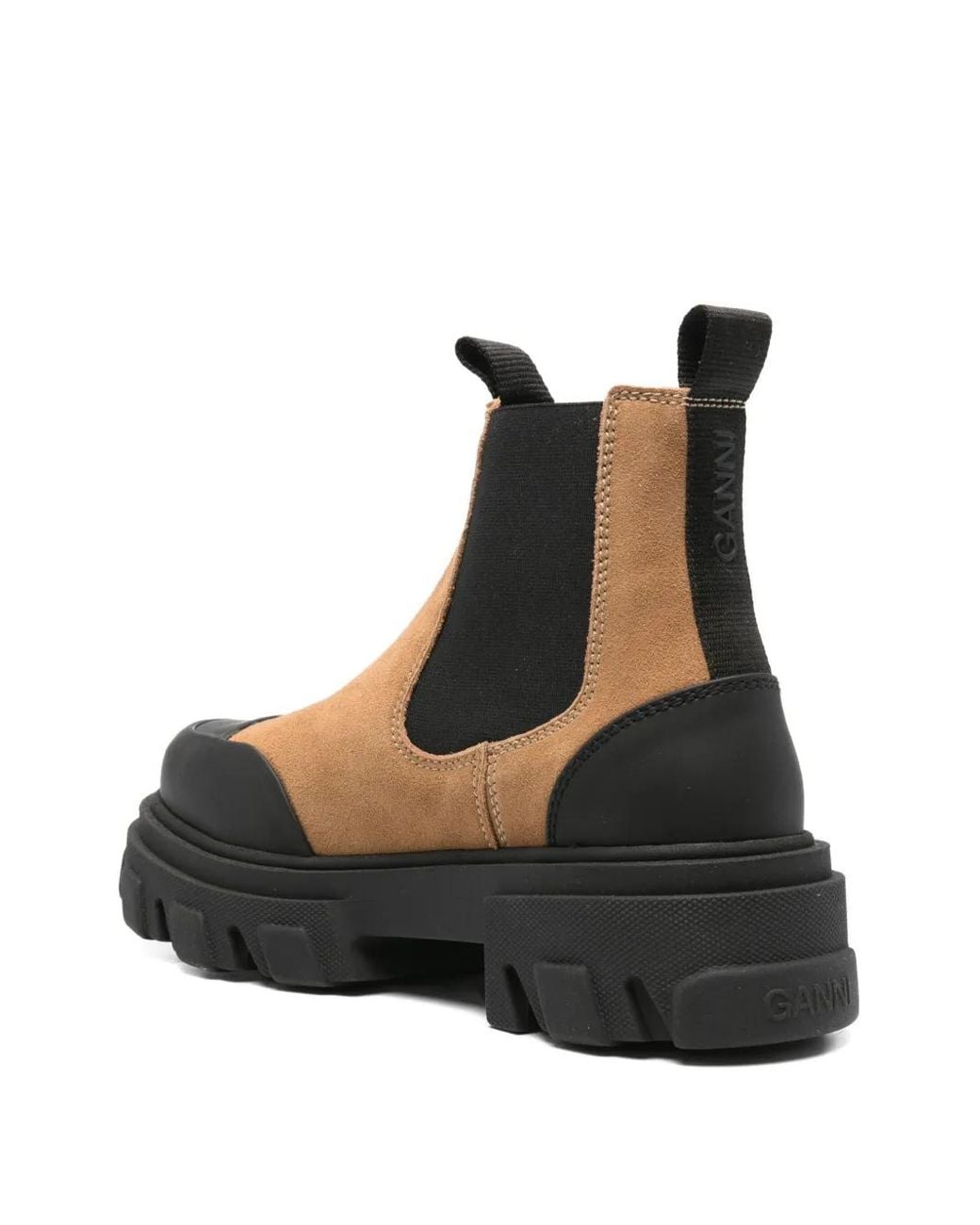 Ganni Black Lug-Sole Chelsea Boots