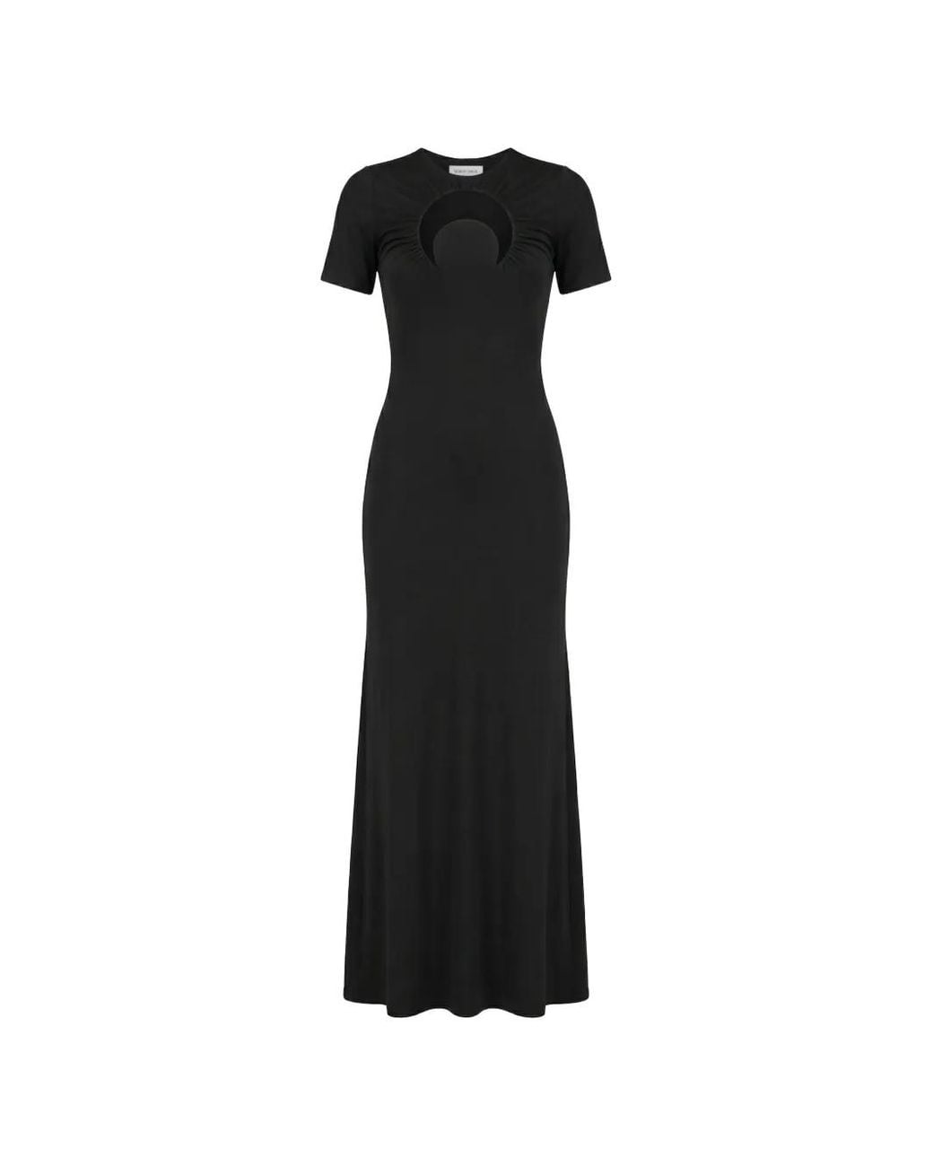 MARINE SERRE Black Moon Gathered Long Dress