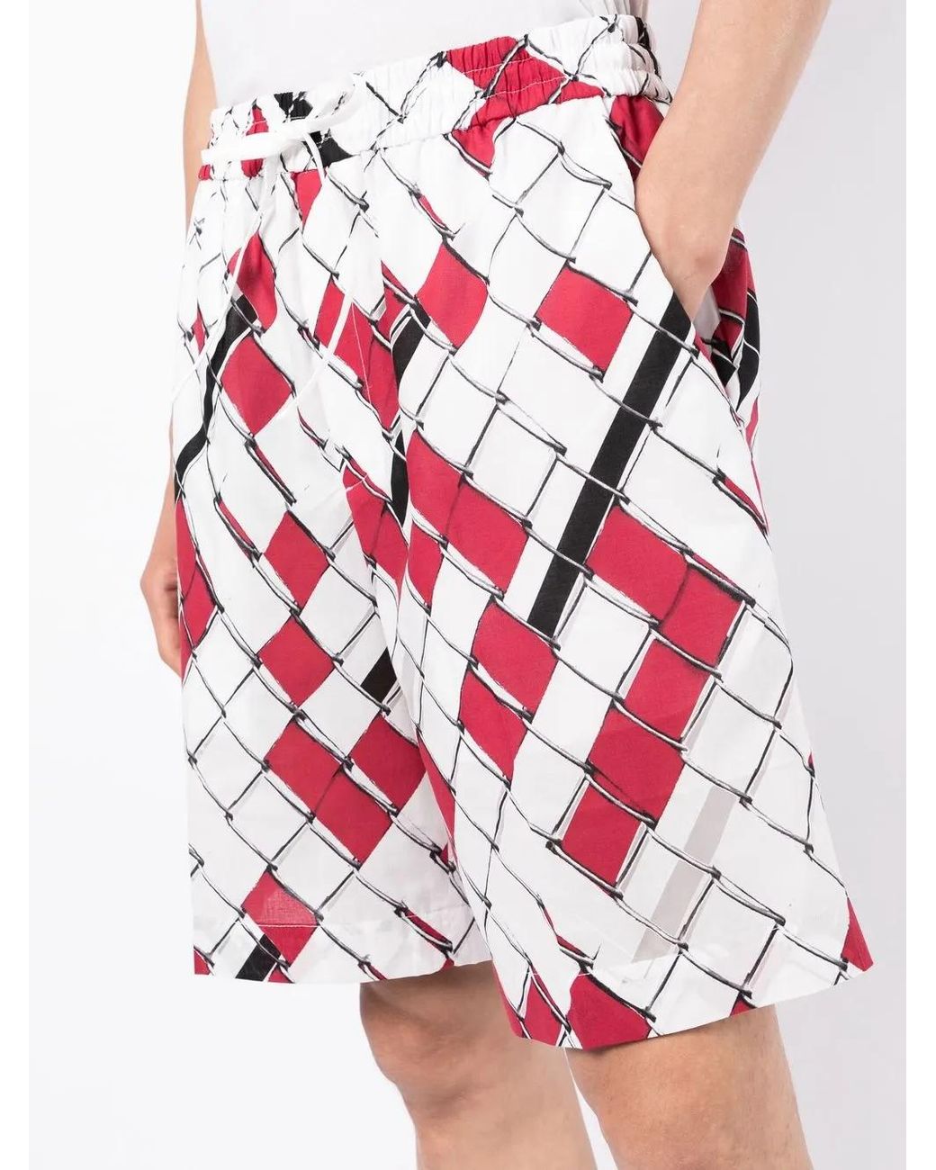 3.1 Phillip Lim Red Woven-Print Deck Shorts for men