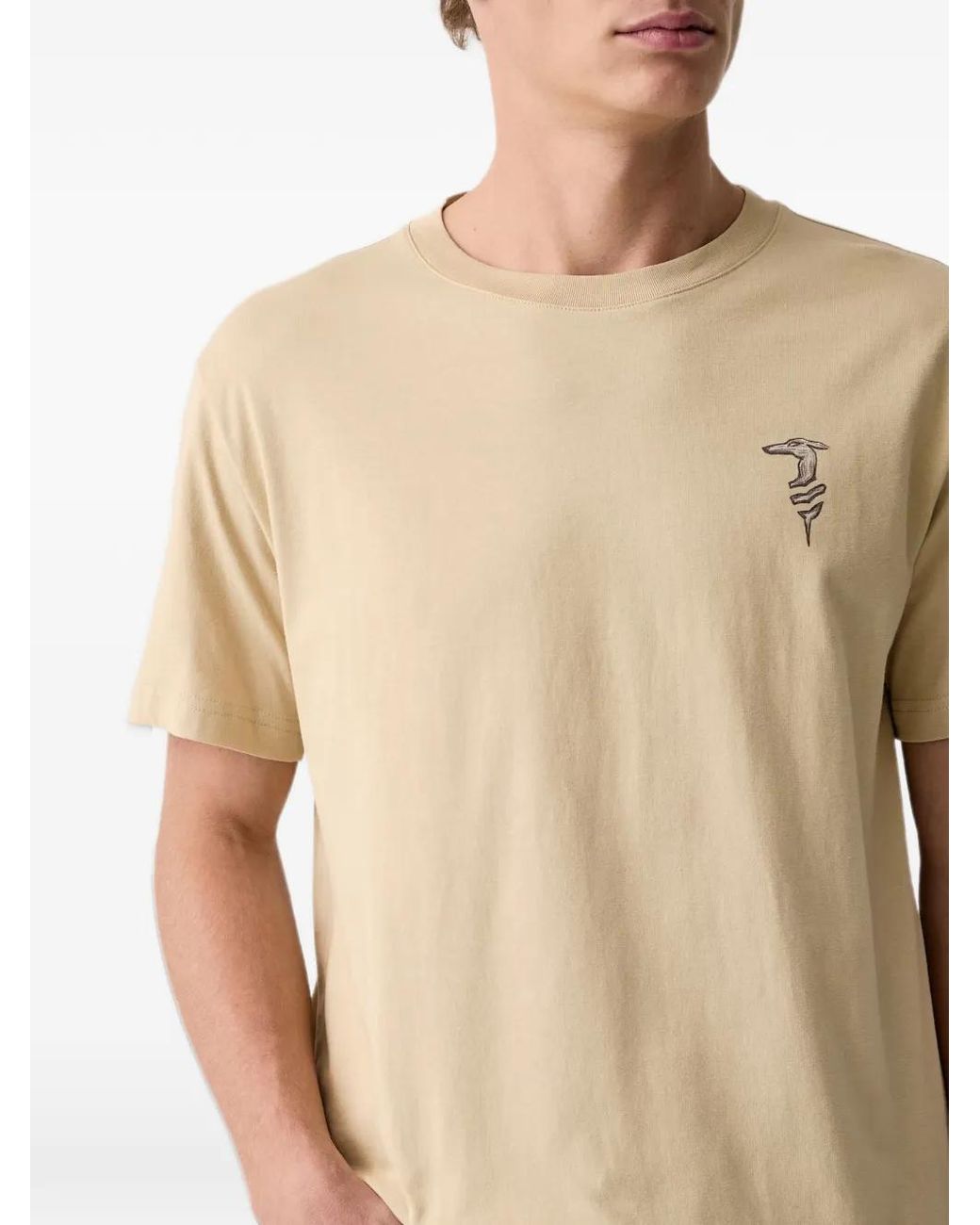 Trussardi Natural T-Shirt À Imprimé Lévrier for men