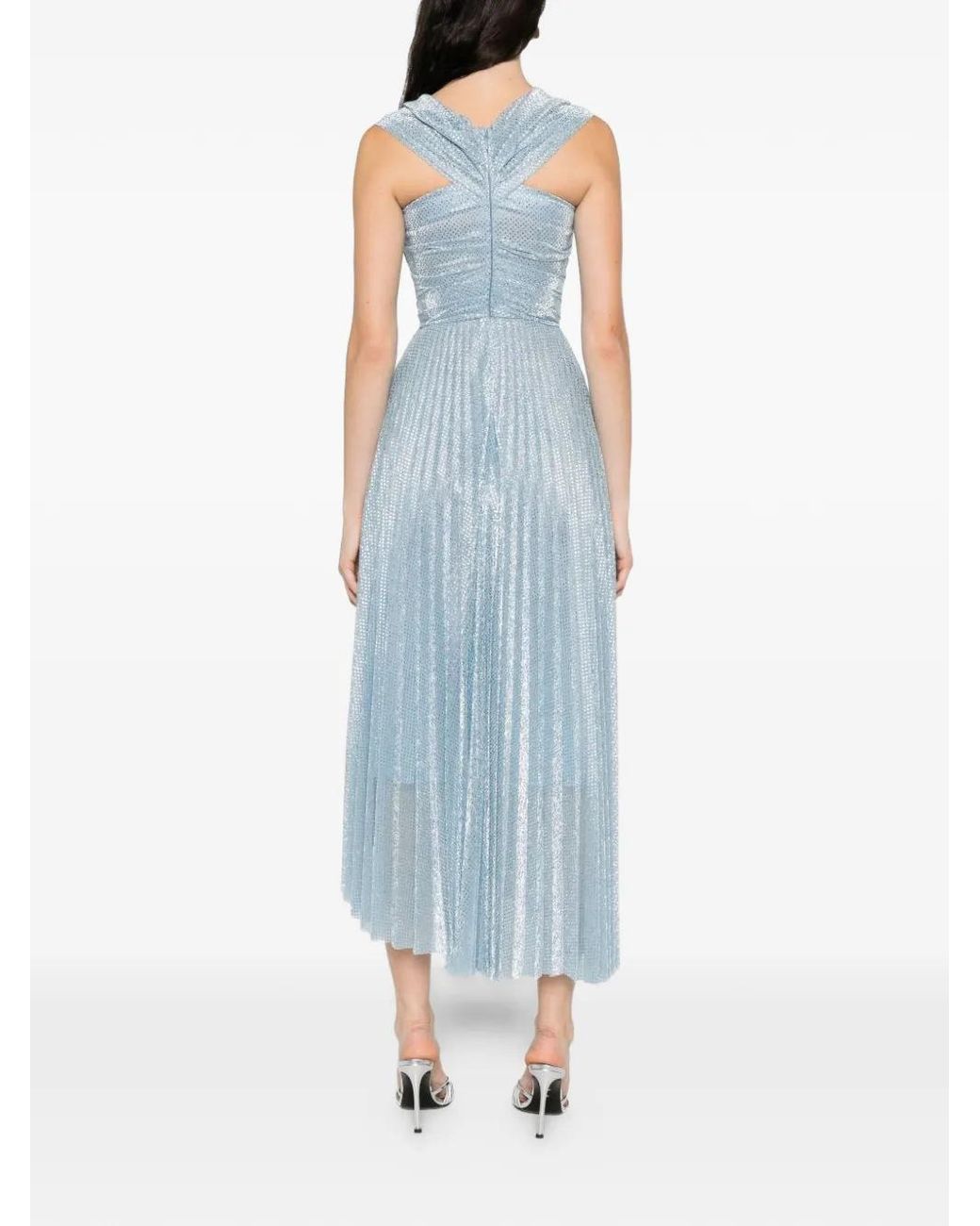 Talbot Runhof Blue Drapiertes Maxikleid