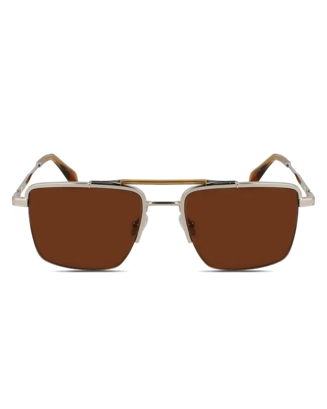 Paul Smith Brown Landor Rectangle-Frame Sunglasses for men