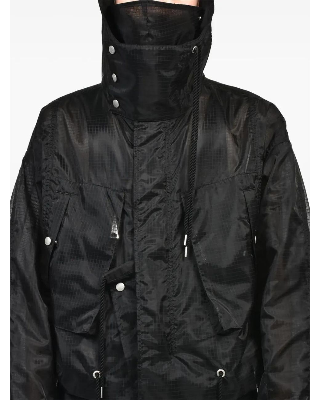 Bed J.w. Ford Black Hooded Grid-Texture Jacket for men