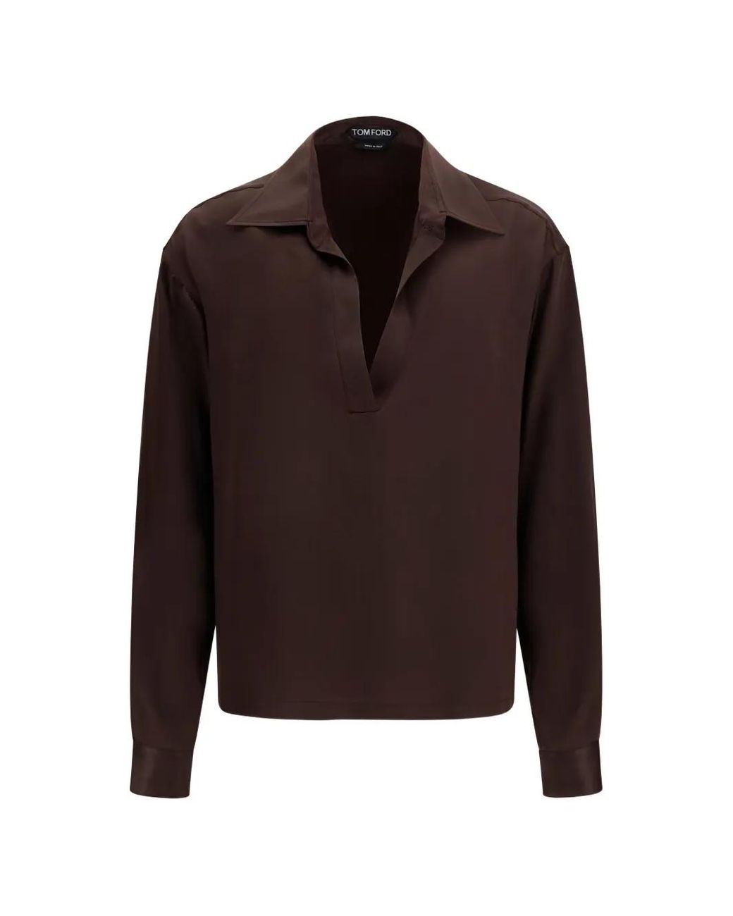 Tom Ford Brown Peach-Feel Silk Satin Polo