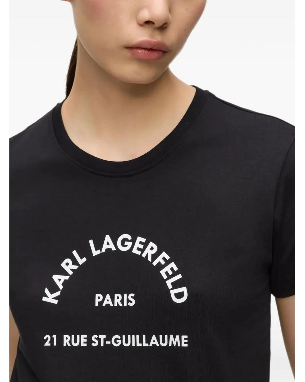 Karl Lagerfeld Black Rsg Glitter T-Shirt