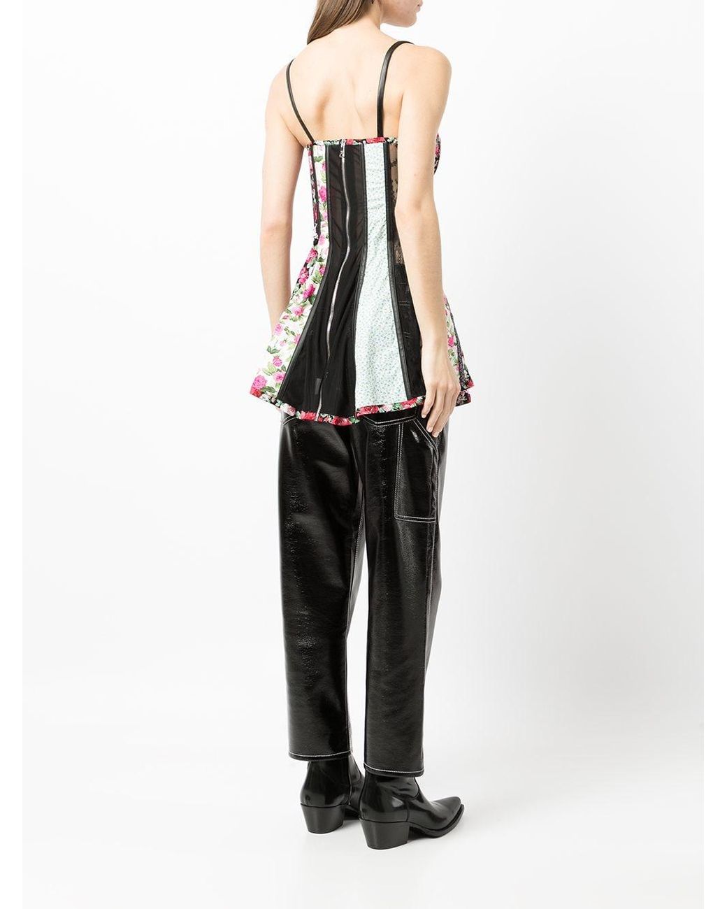 natasha zinko mix-print corset dress Natasha Zinko Mix-print Corset Dress